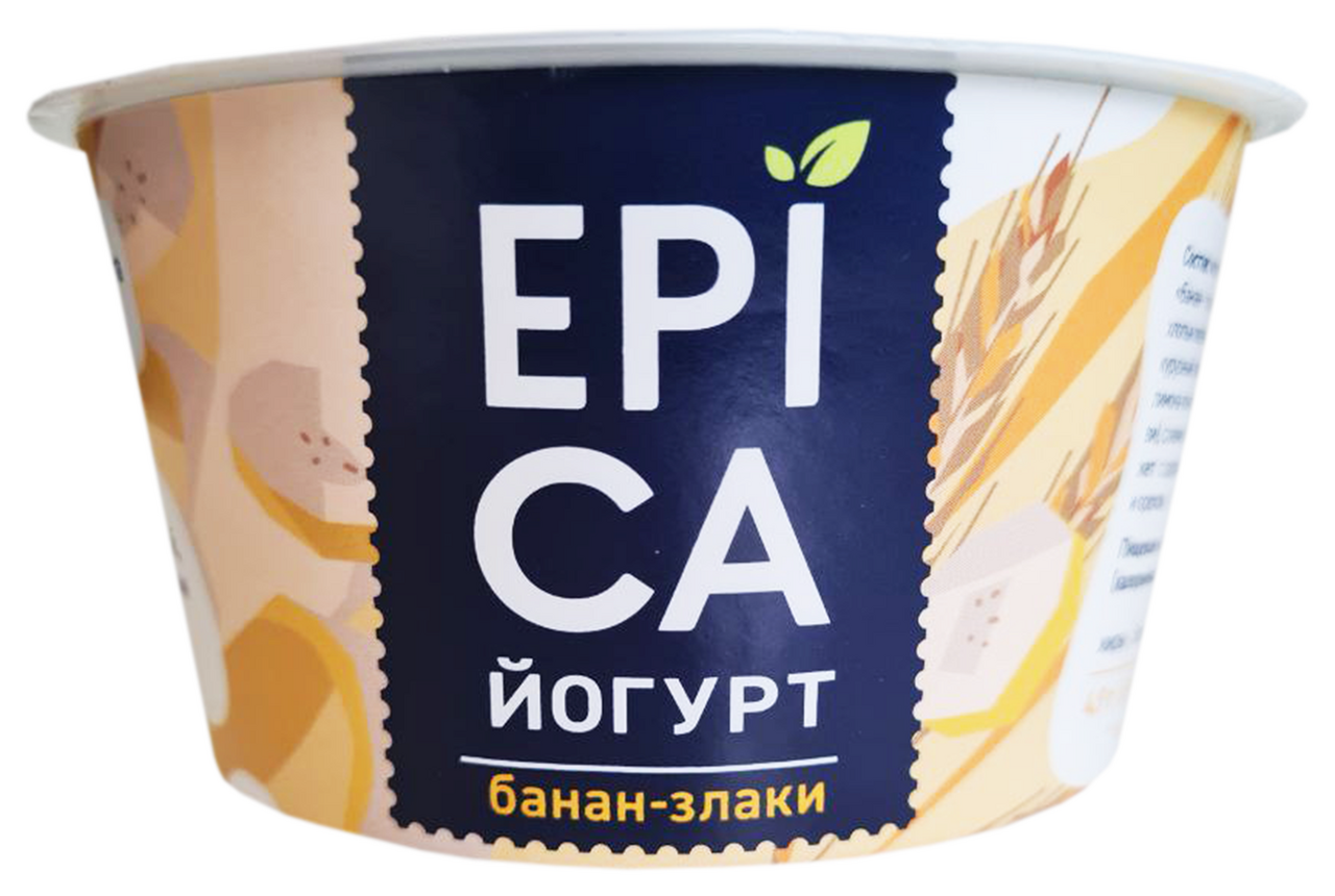 Йогурт Epica банан-злаки 4.9%, 130г Йогурт Epica банан-злаки 4.9%, 130г