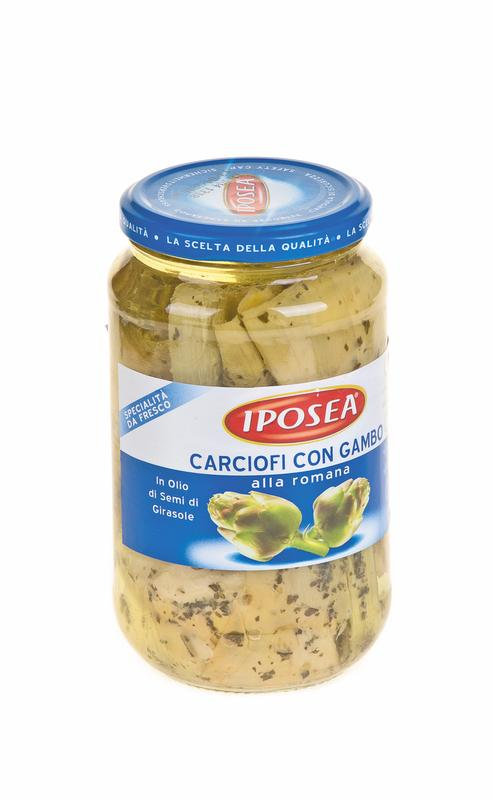 Консервированные артишоки Iposea со стеблем в масле 510г