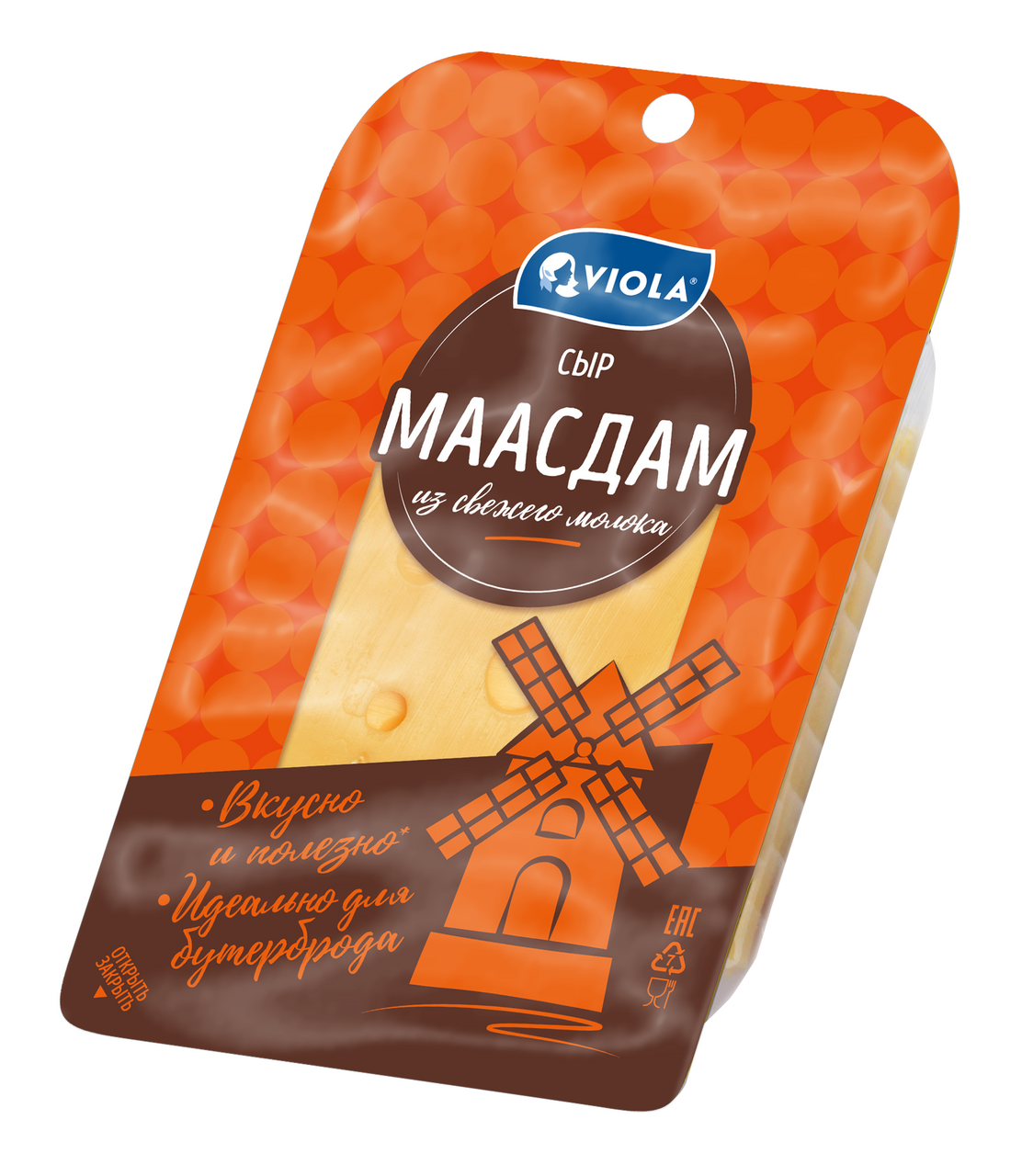 Сыр Viola маасдам нарезка 45%, 120г Сыр Viola маасдам нарезка 45%, 120г
