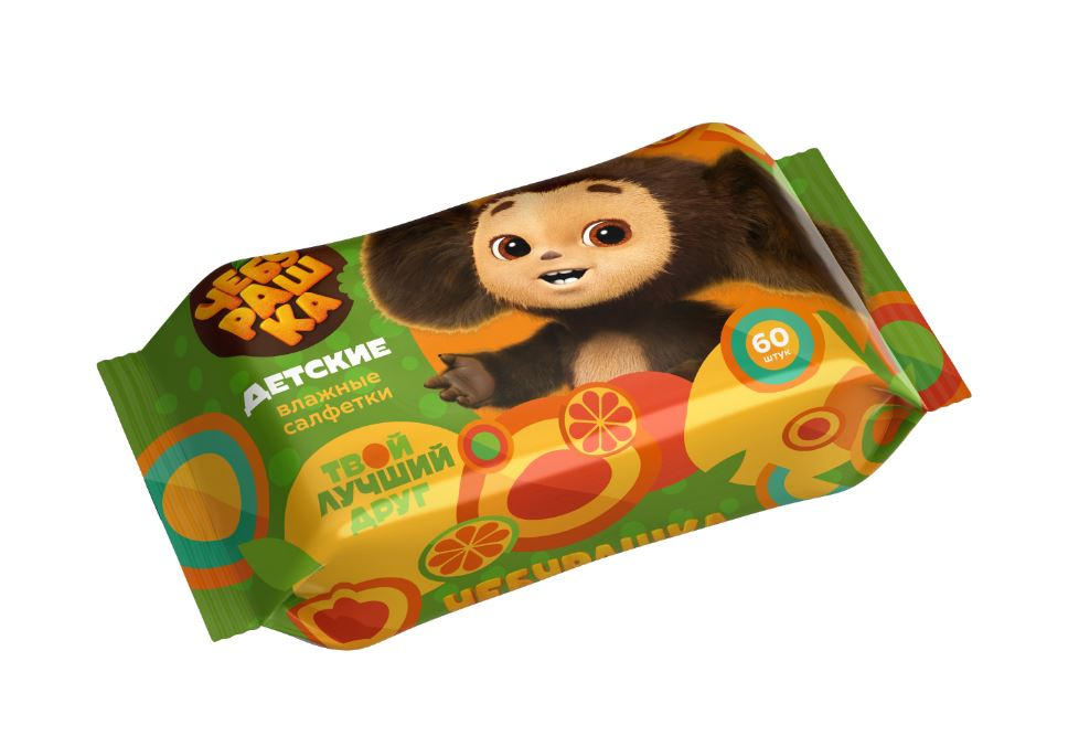 Салфетки влажные Чебурашка детские Mix, 60шт