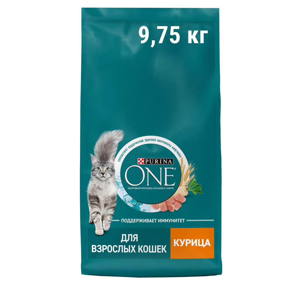 Корм Purina One сухой для взрослых с курицей, 9.75кг