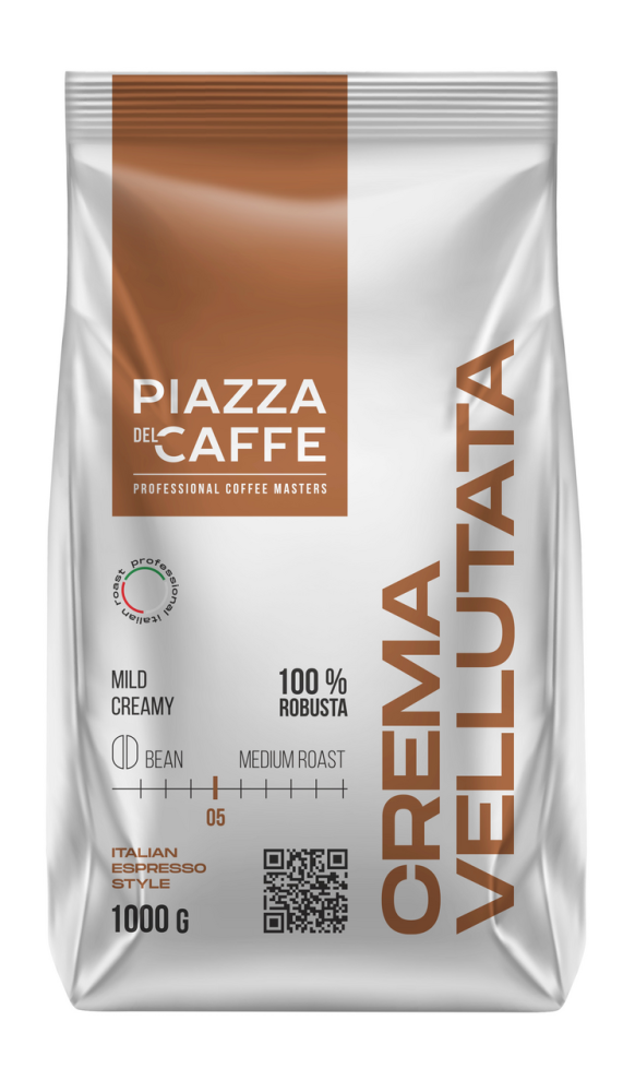 Кофе Piazza del Caffe Crema Vellutata в зернах, 1кг