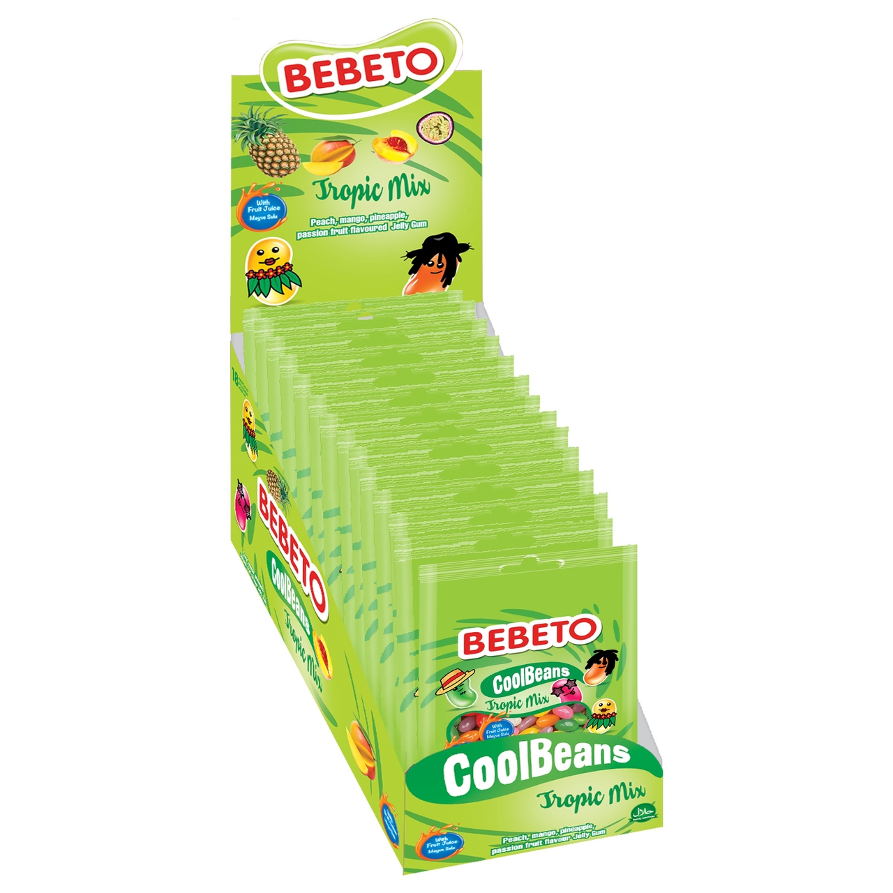 Мармелад жевательный Bebeto Coolbeans Tropic Mix, 60г