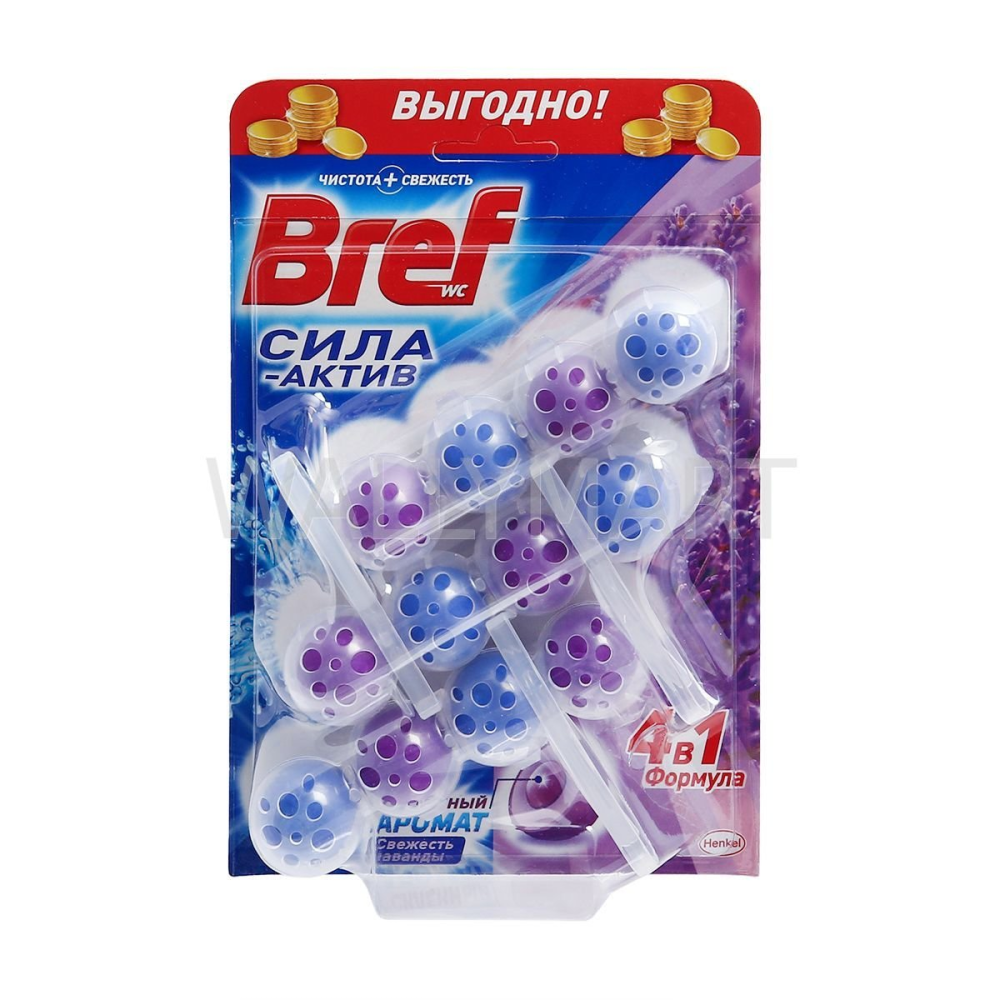 Чистящее средство для унитаза Bref Сила-Актив Свежесть Лаванды 3*50г