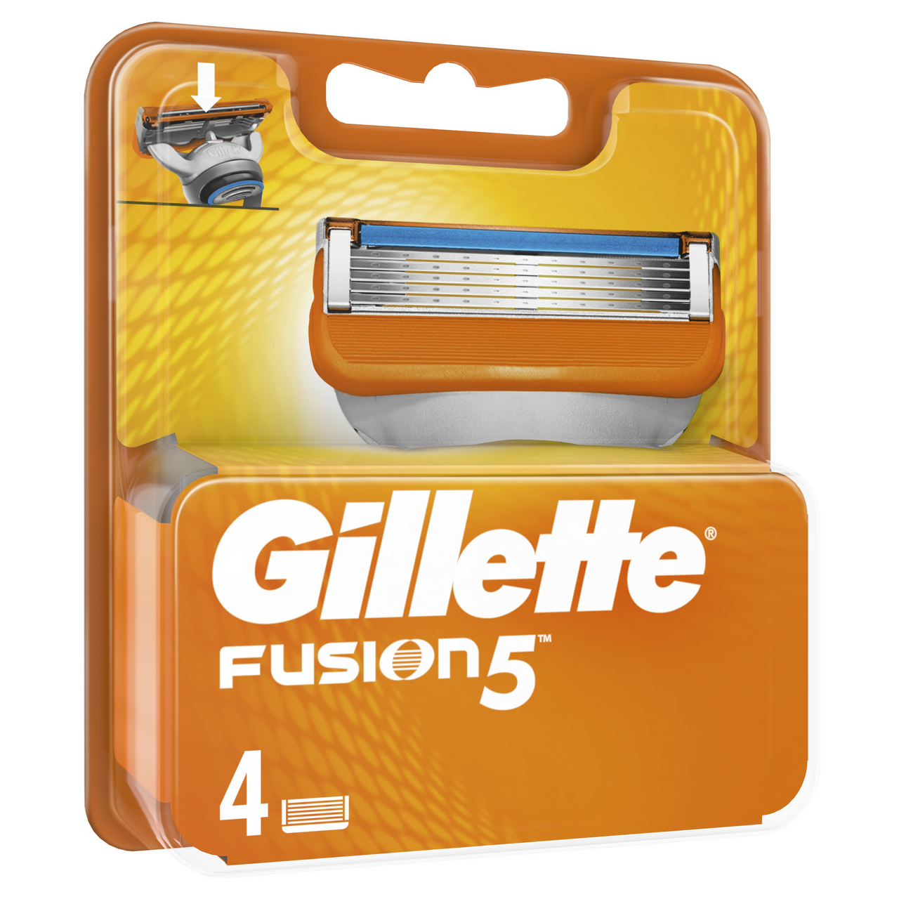 Кассеты сменные для бритвенного станка Gillette Fusion, 4шт