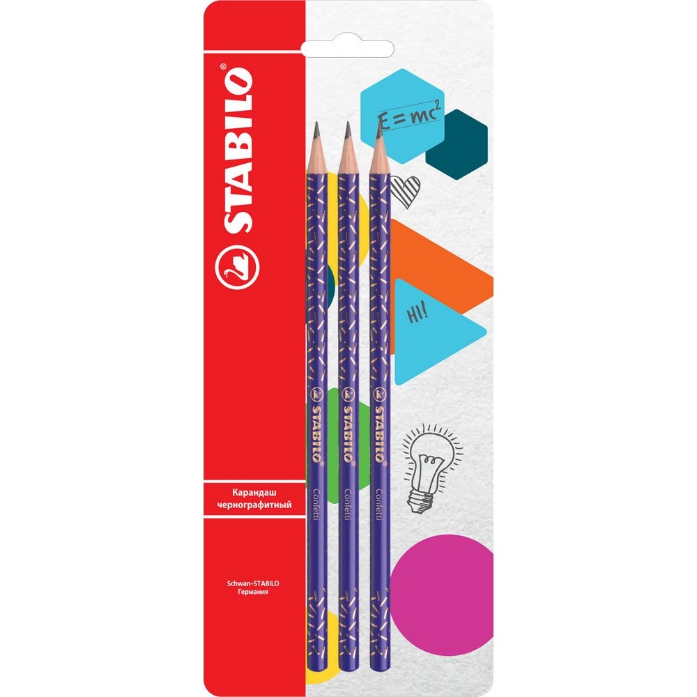 КАРАНДАШ Ч/ГР CONFETTI HB 3ШТ