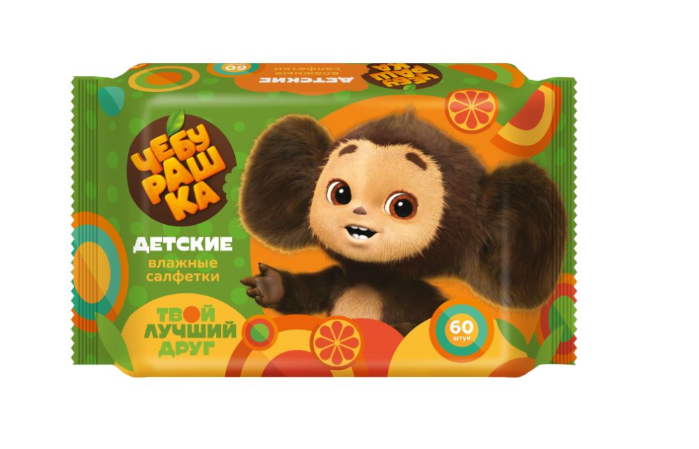 Салфетки влажные Чебурашка детские Mix, 60шт
