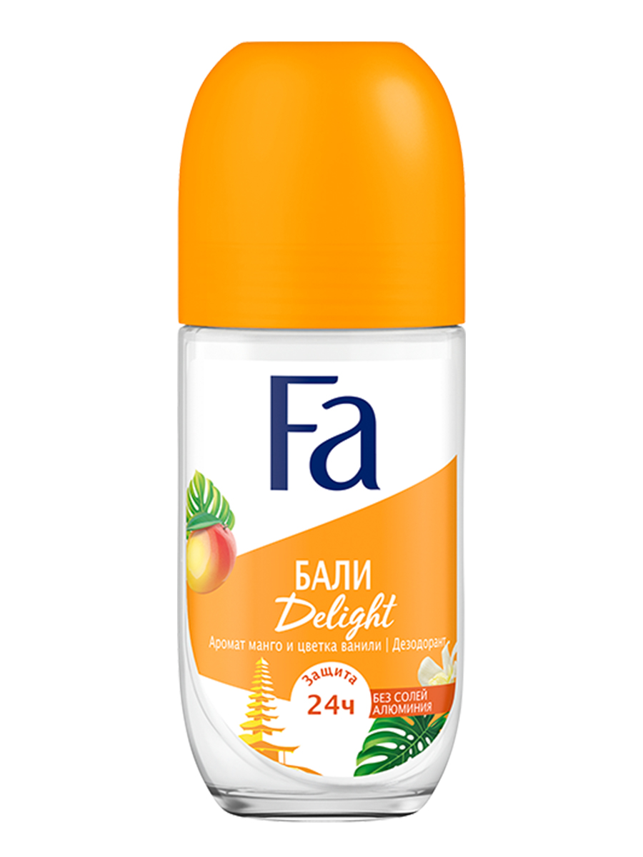 Дезодорант Fa Ритмы острова Бали Delight аромат манго и цветка ванили роликовый 50 мл