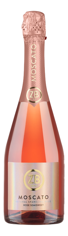 Вино игристое ZB Wine Moscato розовое полусладкое, 0.75л