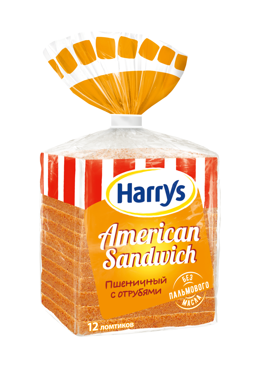 Хлеб Harry's American Sandwich Сандвичный пшеничный с отрубями 515г