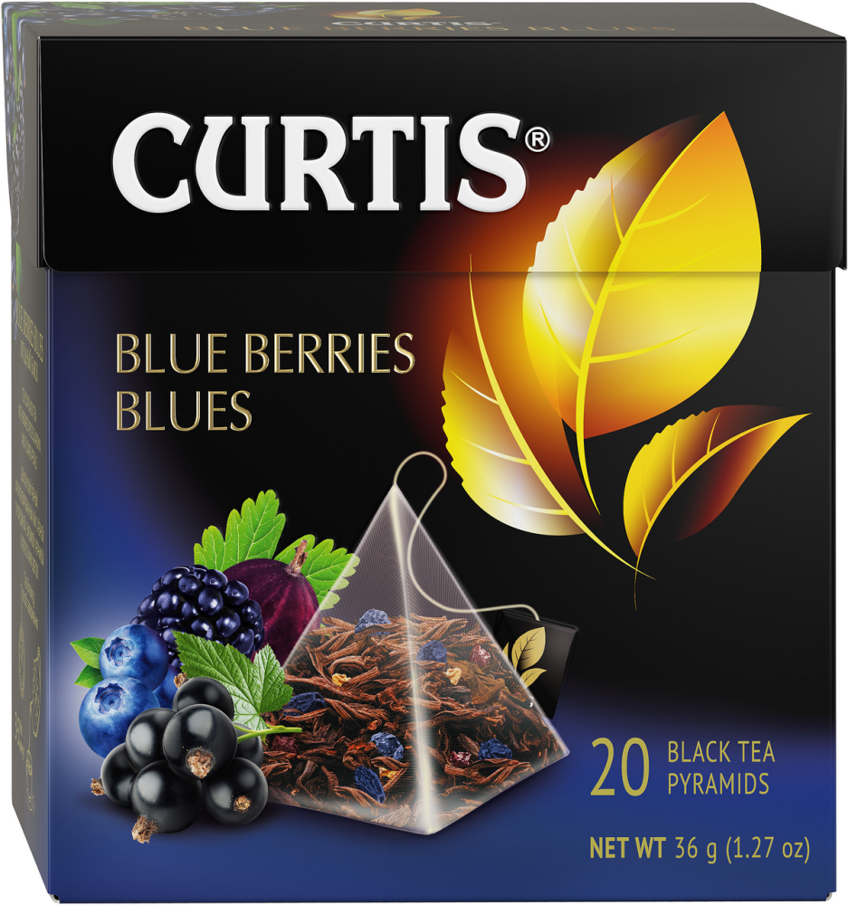 Чай черный Curtis Blue Berries Blues ароматизированный в пирамидках 1,8 г x 20 шт
