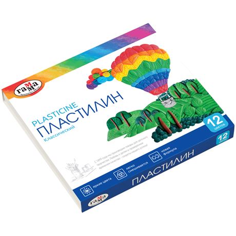 Пластилин Гамма Классический со стеком 12 цветов 240 г