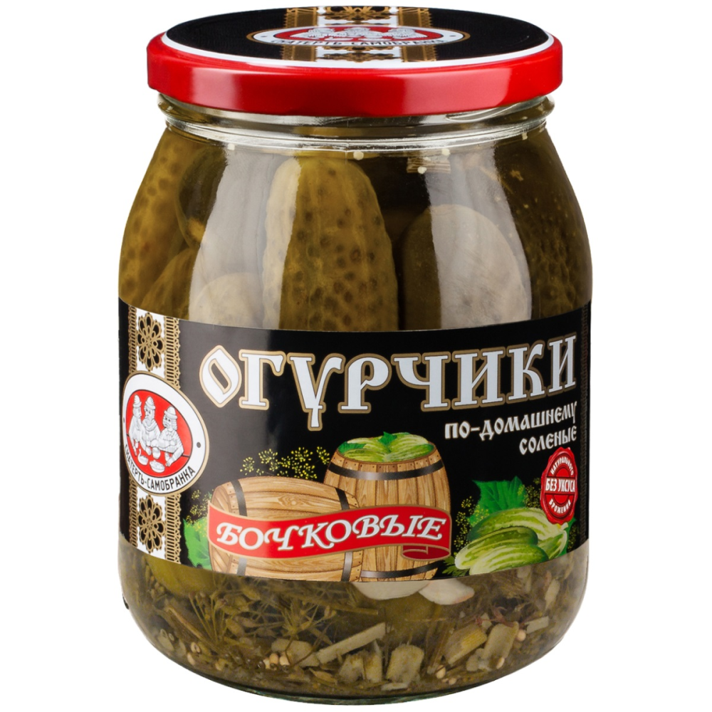 Огурцы Скатерть-Самобранка соленые по-домашнему бочковые , 720мл