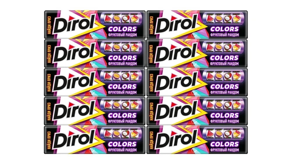Жевательная резинка Dirol Colors Фруктовый рандом, 13г
