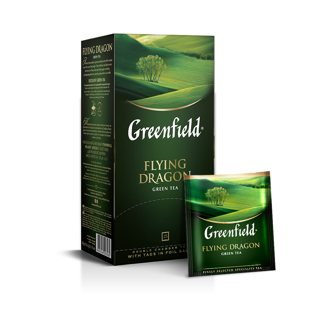 Чай Greenfield зеленый Flying Dragon, 25 пакетиков*2г