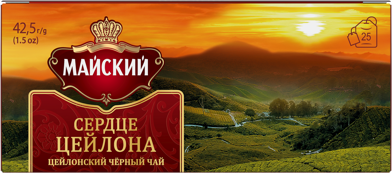 Чай Майский черный сердце цейлона (1.7г x 25шт), 43г