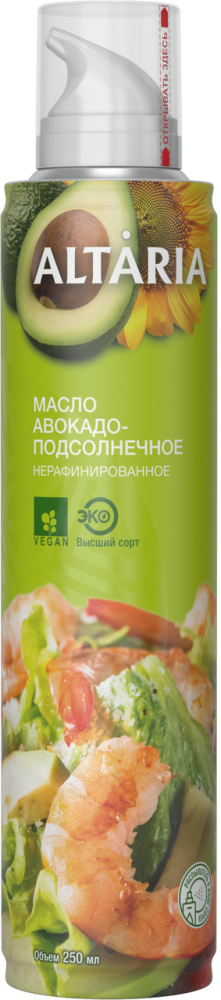 Масло Altaria авокадо-подсолнечное нерафинированное, 250мл