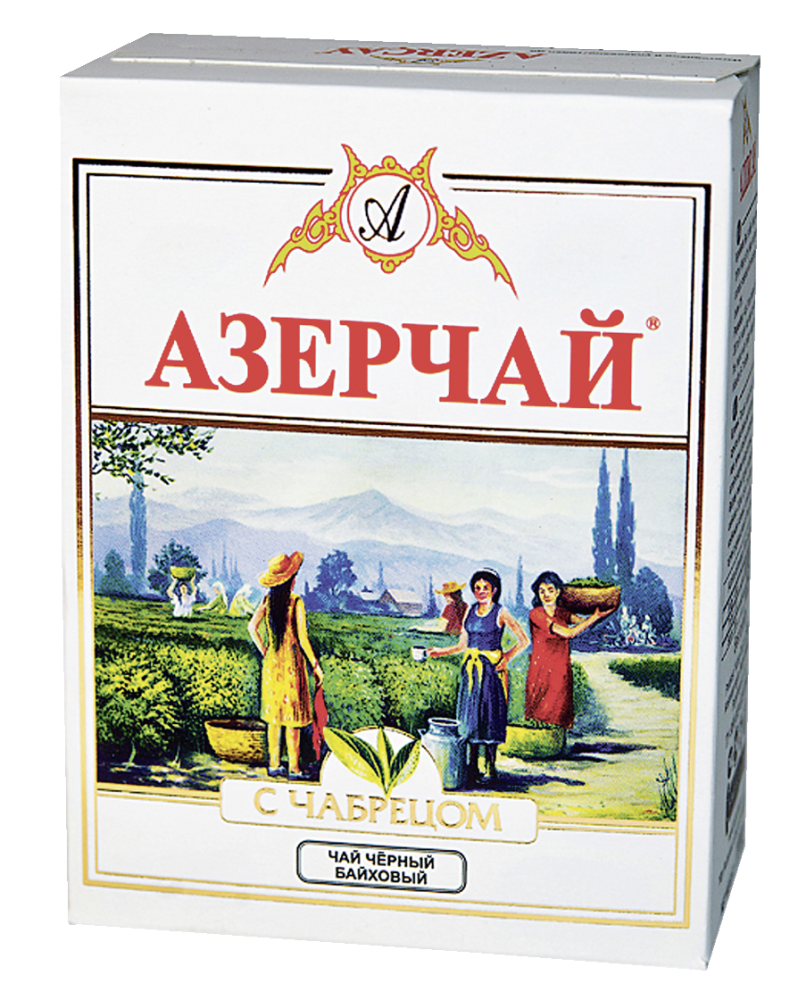 Чай АЗЕРЧАЙ черный байховый высшего сорта с чабрецом 100г