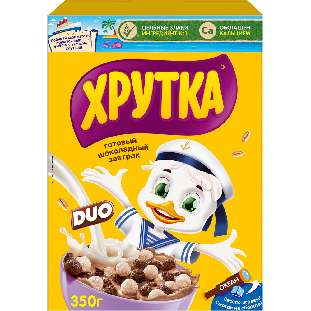 Завтрак готовый Хрутка Duo шоколадный, 350г