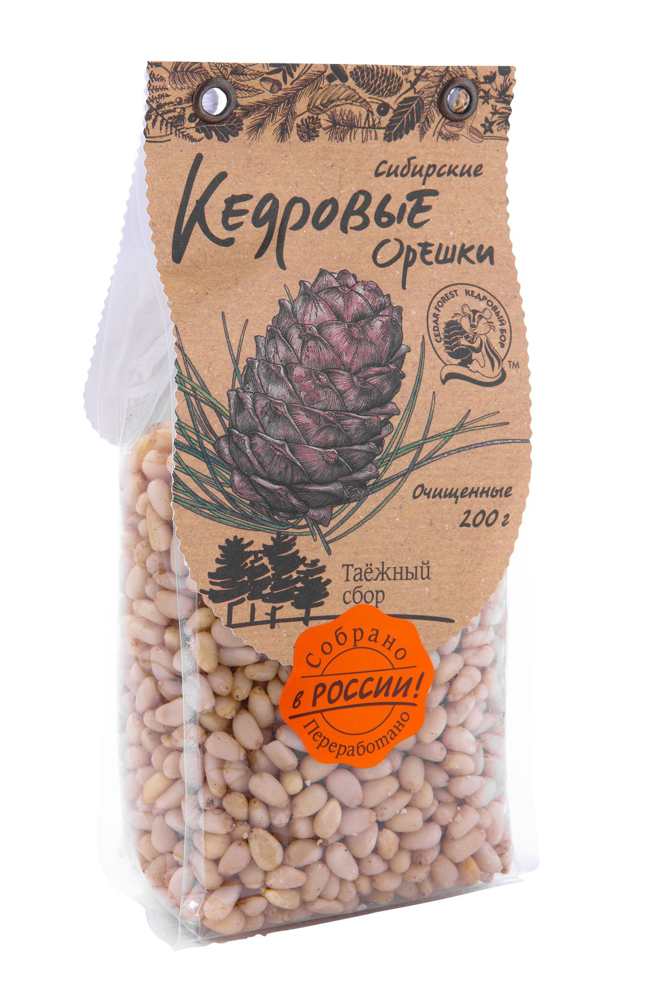 Орехи кедровые Кедровый Бор очищенные 200 г