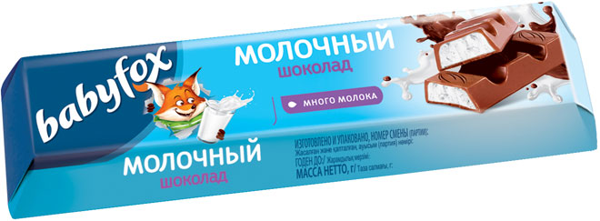 Батончик BabyFox с молочной начинкой, 45г