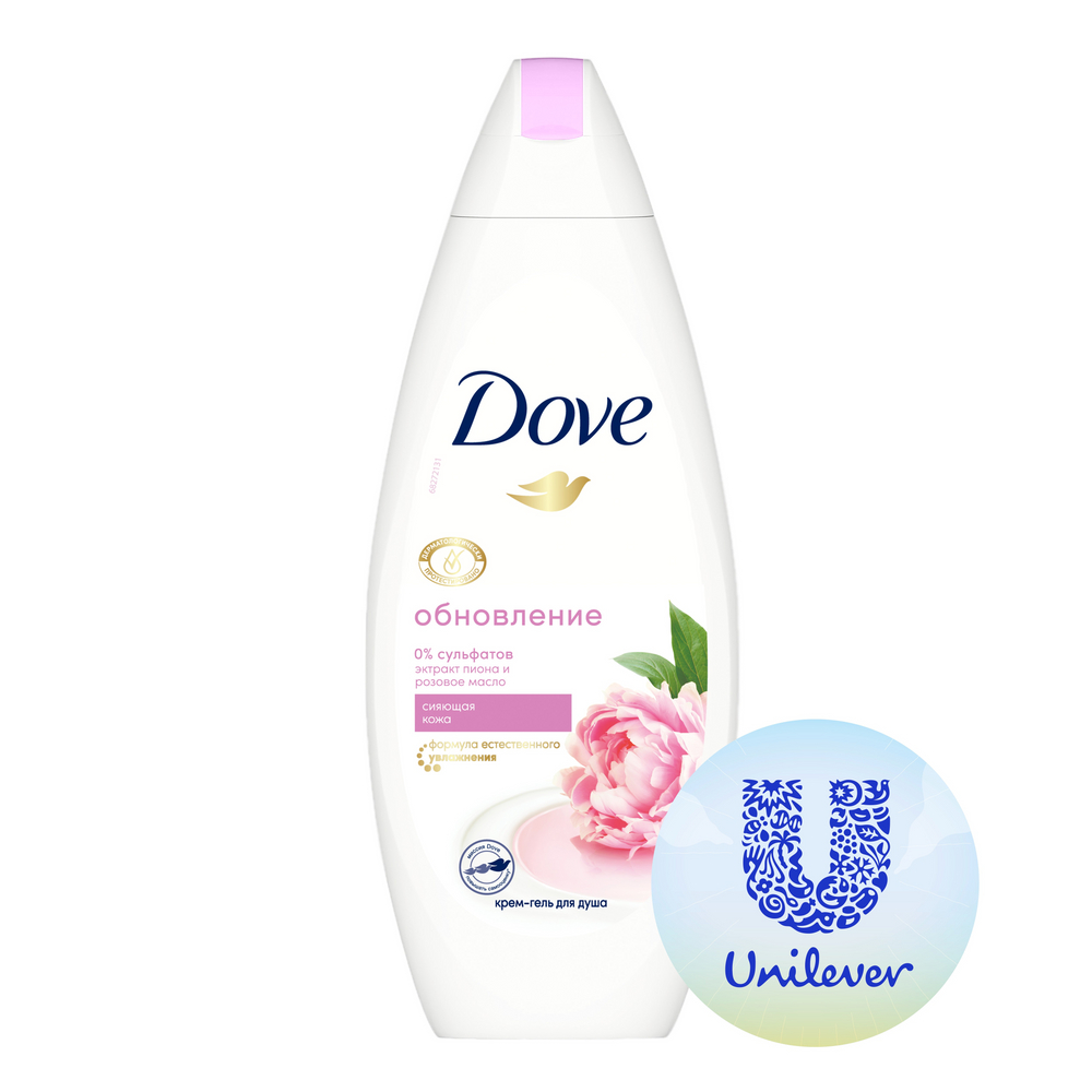 Крем-гель для душа Dove Сливочная ваниль и пион, 250мл