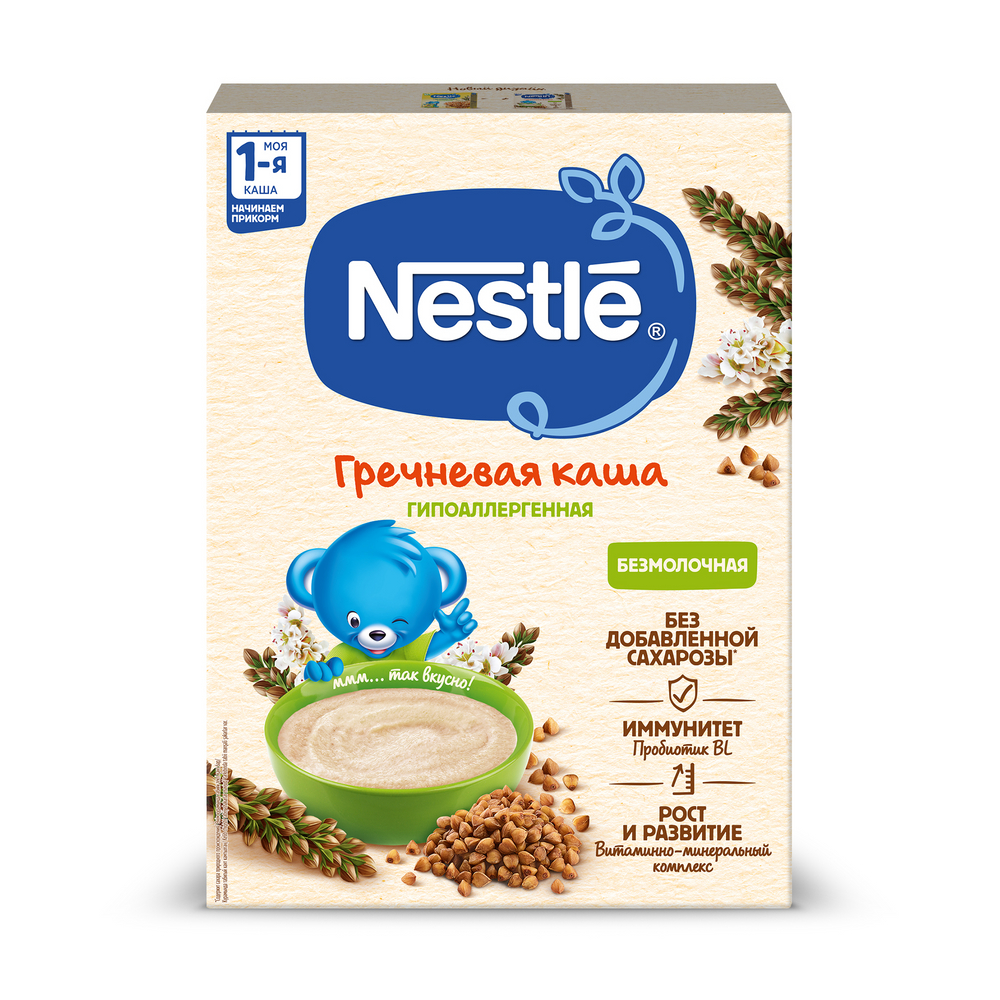 Каша Nestle безмолочная гречневая гипоаллергенная с 4-х месяцев, 200г