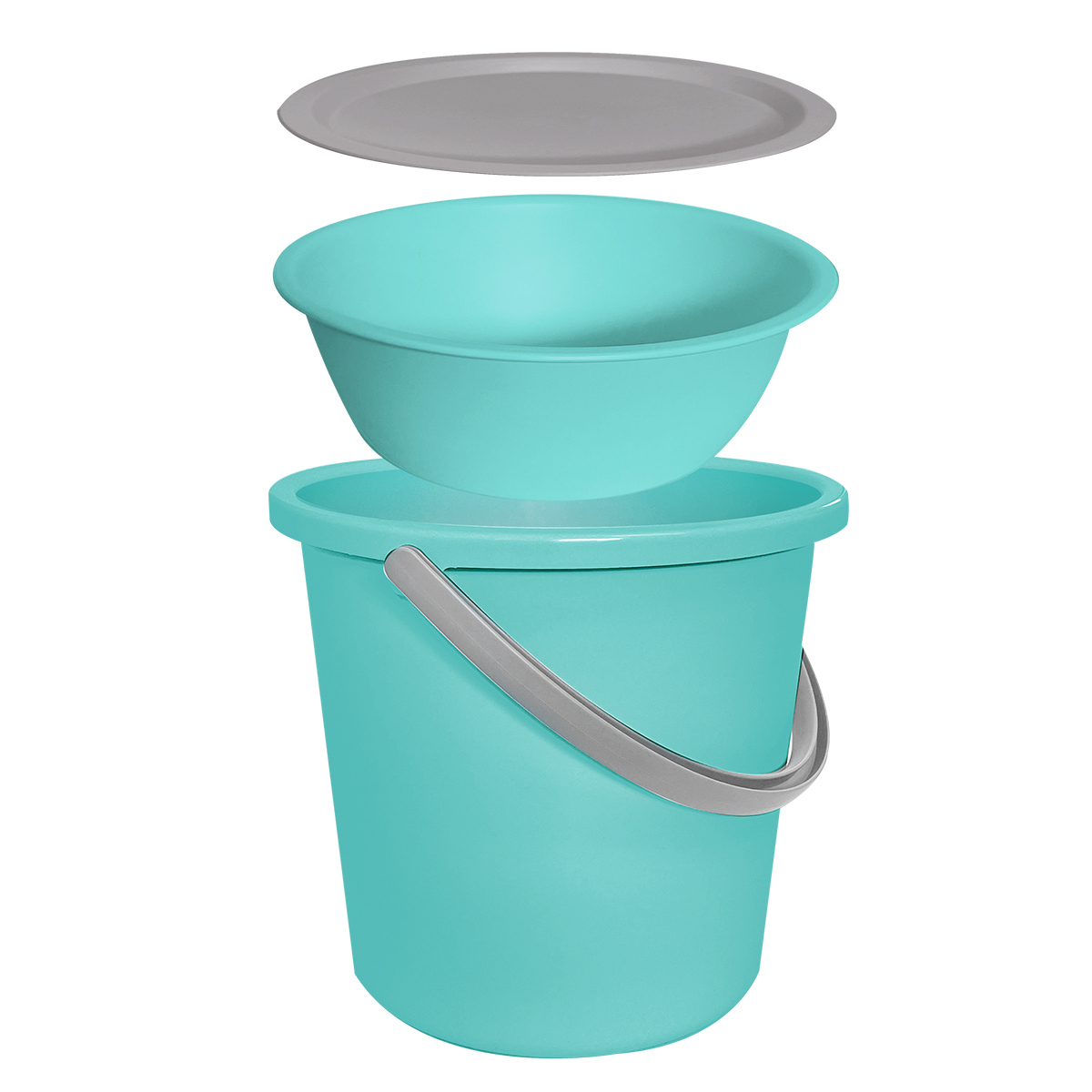 Набор Hausmann ведро + таз + крышка, 10л