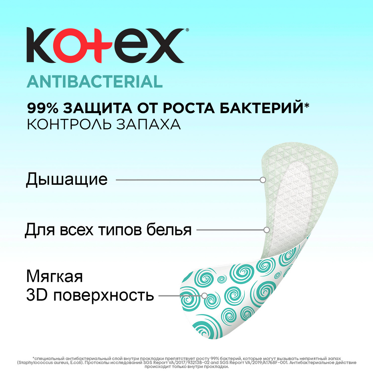 Прокладки ежедневные тонкие Kotex Antibacterial Extra, 40шт