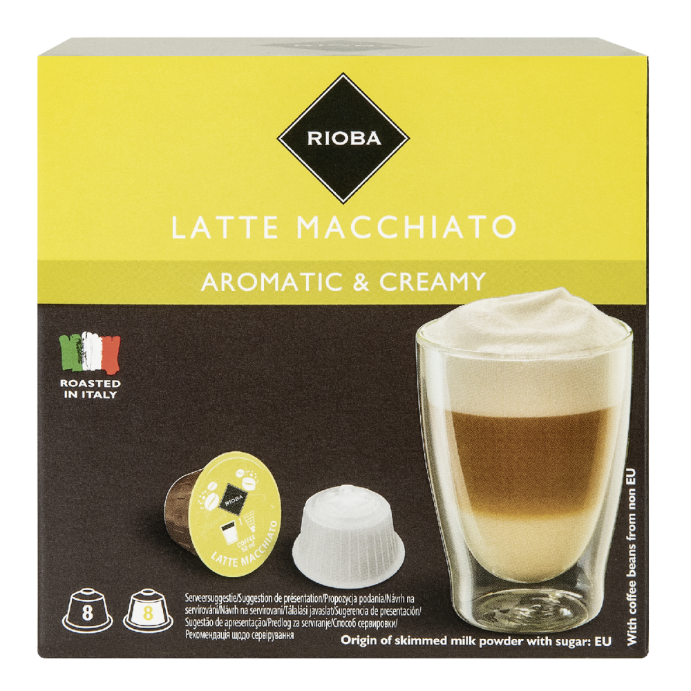 RIOBA Кофе в капсулах Dolce Gusto Latte Macciato 8 порций 16 капсул, 192г