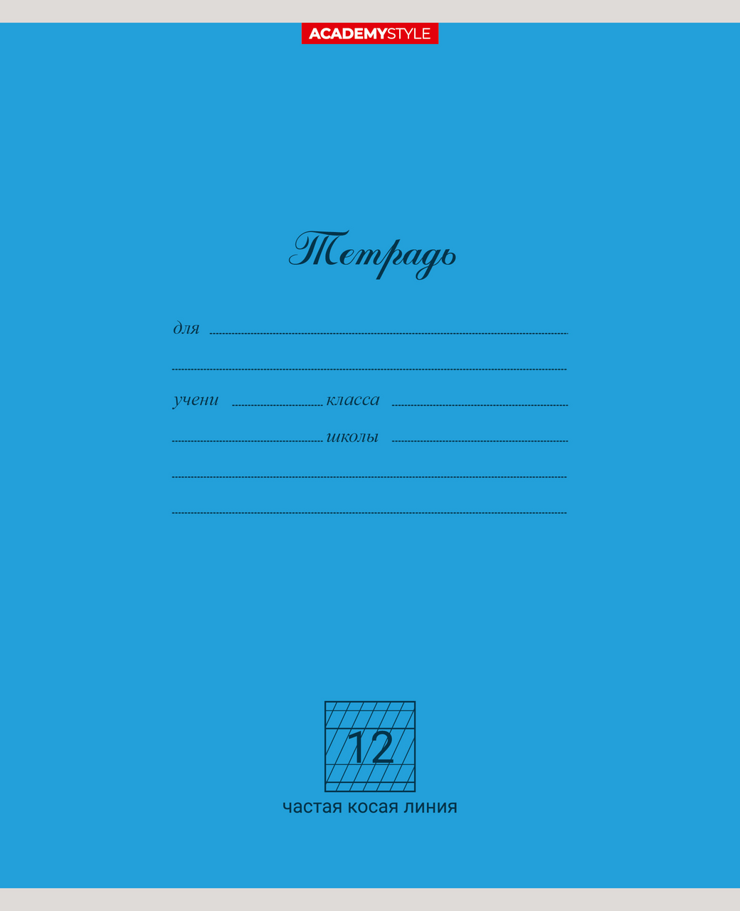 Тетрадь Academy Style частая косая линейка А5 12 листов, 10шт