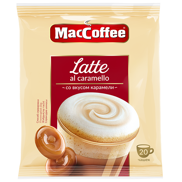 Напиток кофейный MacCoffee Latte карамель порционный (22г x 20шт), 440г