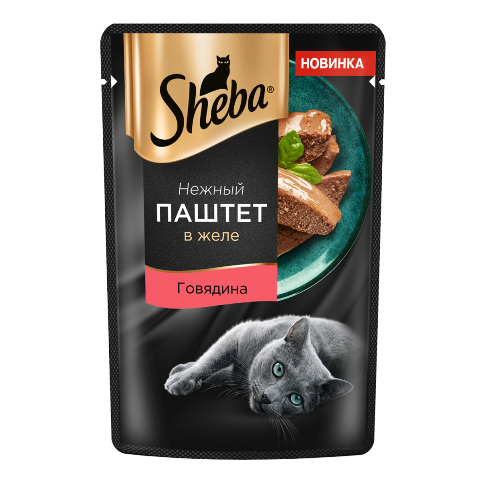 Корм Sheba Pate влажный с говядиной, 75г