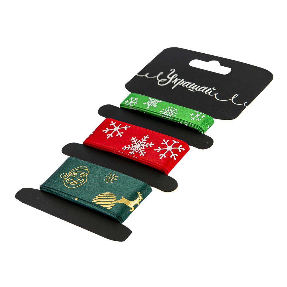 Набор лент Арт и Дизайн Новогодние, 1.2-2.5см x 140см Набор лент Арт и Дизайн Новогодние, 1.2-2.5см x 140см