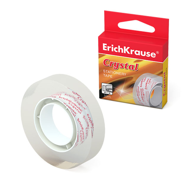 Лента Erich Krause Crystal клейкая, 12мм x 33м