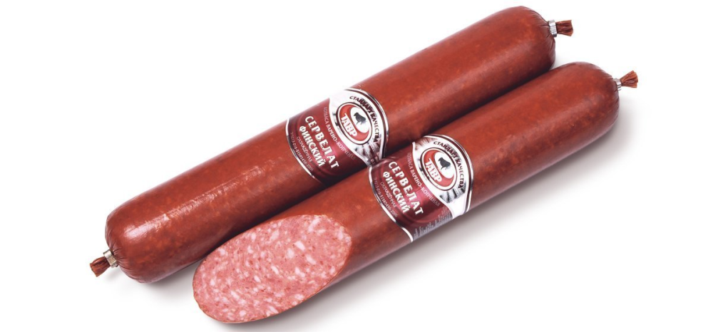 Колбаса Тавр Сервелат Финский варено-копченая, ~660г